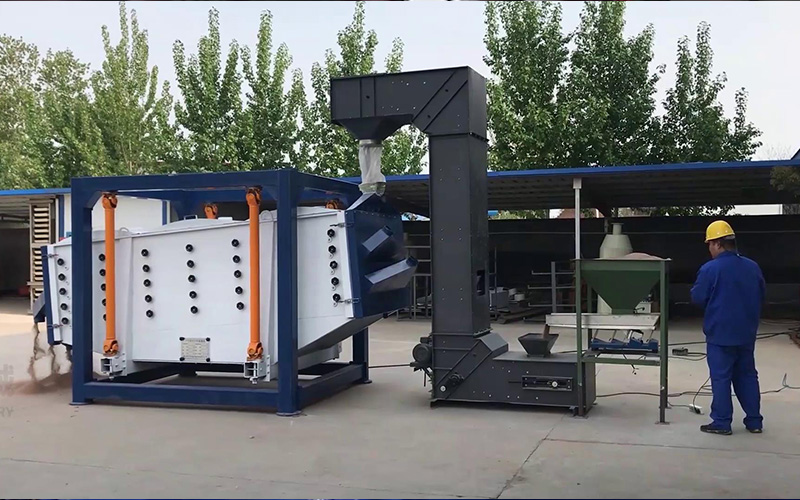 Z型提升機+方形搖擺篩組合試機